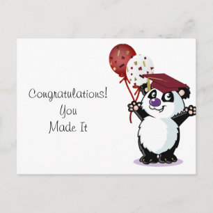 Carte Postale Bonne Panda Bear Graduate
