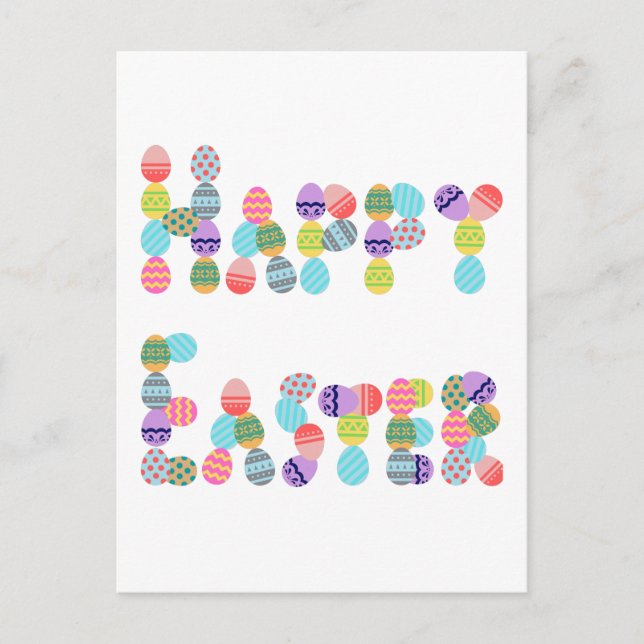 Carte Postale Bonne Pâques Fabriquées D'Oeufs | Oeuf de Pâques d (Devant)