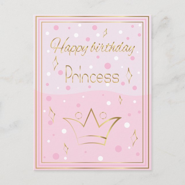 Carte Postale Bonne princesse d'anniversaire (Devant)