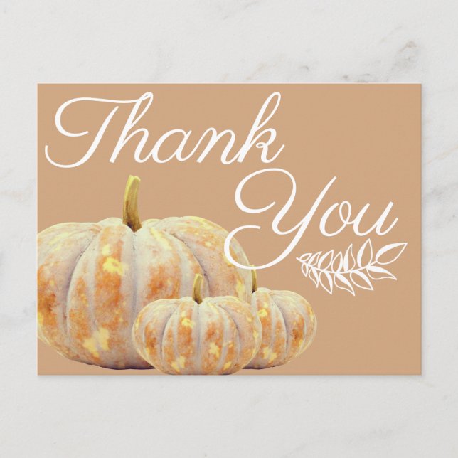 Carte Postale Bonne récolte d'automne Citrouille Merci (Devant)