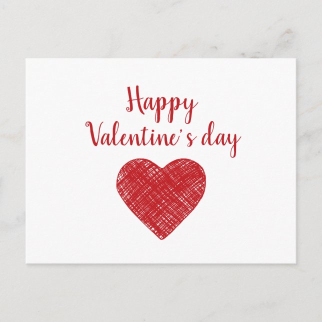Carte Postale Bonne Saint-Valentin Coeur rouge Love dit (Devant)