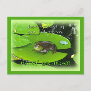 Carte Postale Bonne salutation d'anniversaire - Bullfrog sur Lil