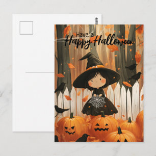 Carte Postale Bonne sorcière Halloween