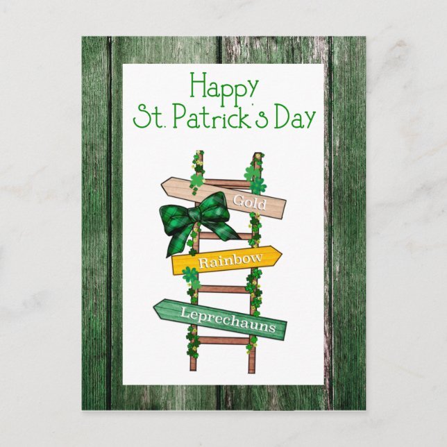 Carte Postale Bonne St. Patrick's Day Green WoodPostcard (Devant)