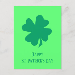 Carte Postale Bonne St Patrick's Day Shamrock vert irlandais 202