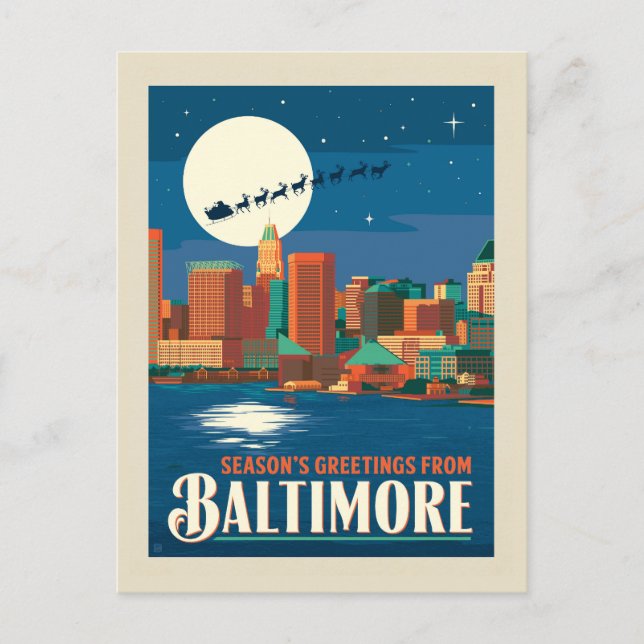 Carte Postale Bonnes Fêtes de Baltimore (Devant)