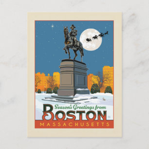 Carte Postale Bonnes Fêtes De Boston Common !