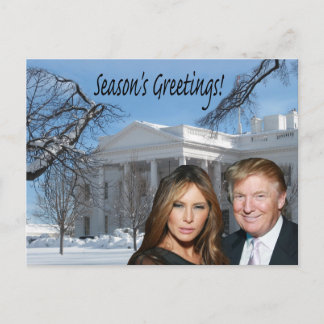 Carte Postale Bonnes Fêtes de Donald et Melania