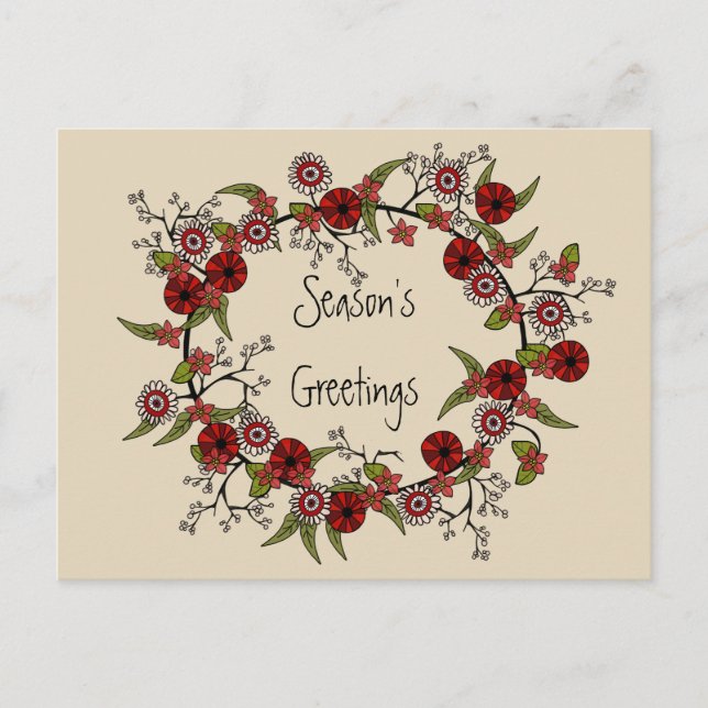 Carte postale Bonnes Fêtes Wreath (Devant)