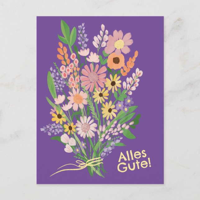 Carte Postale Bonnes fleurs sauvages Félicitations (Devant)