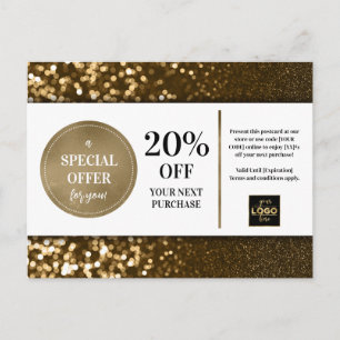 Carte Postale Bonnet de Parties scintillant Black Gold