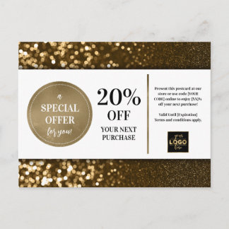 Carte Postale Bonnet de Parties scintillant Black Gold