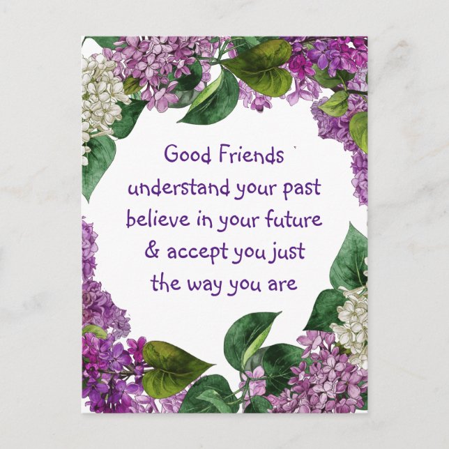 Carte Postale Bons amis Comprenez la citation inspirante (Devant)