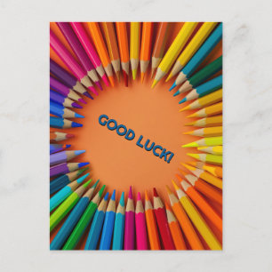 Carte Postale Bons crayons de chance Retour à l'école