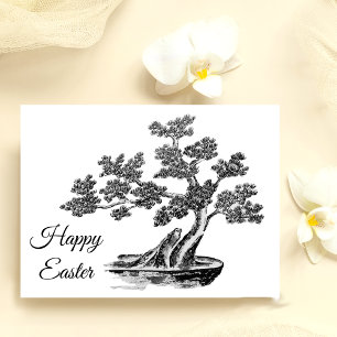 Carte Postale Bonsai - Style chinois - noir et blanc
