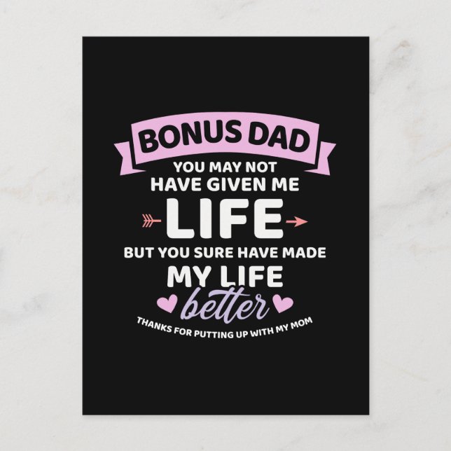 Carte Postale Bonus papa ne m'a pas donné la vie meilleure fille (Devant)