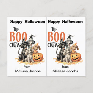 Carte Postale Boo Crew Dogs School Party Halloween Card