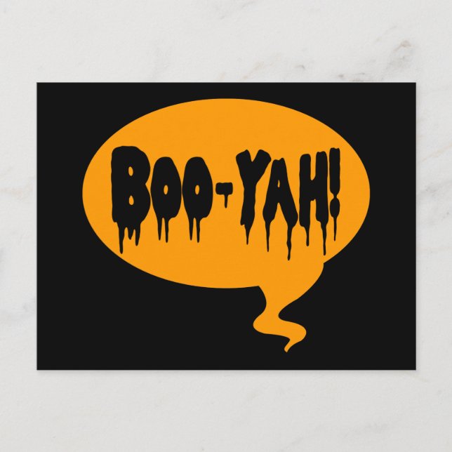 Carte Postale Boo-Yah! Funny Halloween Style Talk Bubble (Devant)