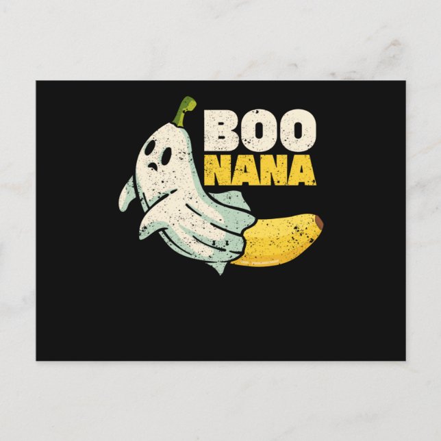 Carte Postale Boonana Cute ghost banana Halloween (Devant)