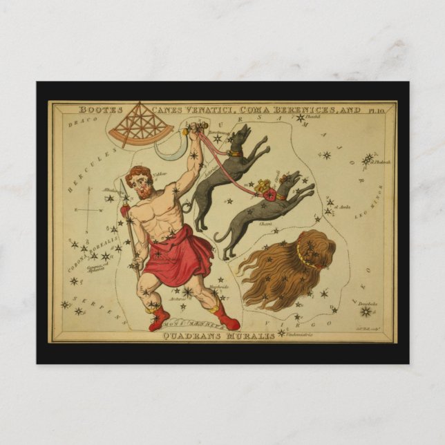 Carte Postale Bootes, Canes Venatici, Coma Berenices, Q. Muralis (Devant)