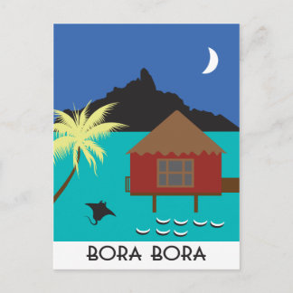 Carte Postale Bora Bora style voyage vintage