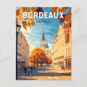 Carte Postale Bordeaux France Vignoble Voyage Art Rétro