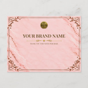 Carte Postale Bordereau d'expédition Rose Gold et Rose Blush Élé