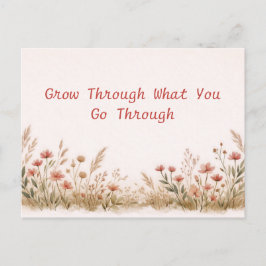 Carte Postale Bordure de fleurs sauvages douces Prairie Aquarell