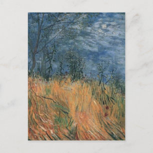 Carte Postale Bordure de Wheatfield avec des pavots Van Gogh Art