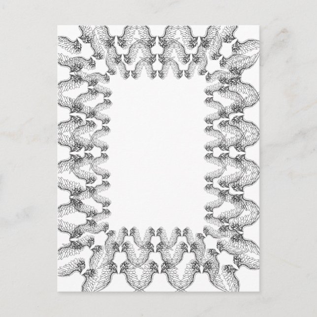 Carte Postale Bordure des ailes d'ange blanc. Inspiration (Devant)