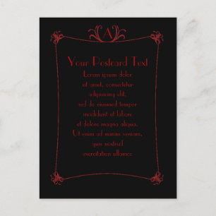 Carte Postale Bordure Elégante Personnalisable Avec Monogramme
