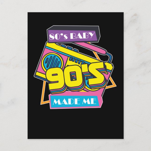 Carte Postale Born 80s Party Radio Disco 1980s Music Retro (Devant)