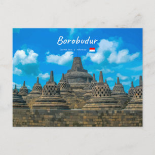 Carte Postale Borobudur, Indonésie - Temple bouddhiste ancien
