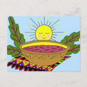 Carte Postale Borsch Power Ukrainien Folk Art