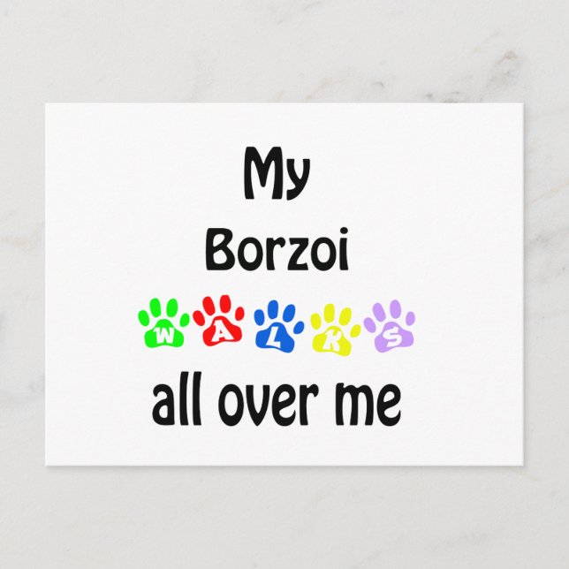 Carte Postale Borzoi Walks Design (Devant)