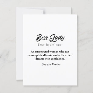 Carte Postale Boss Lady Mug - Un cadeau de femme, la confiance