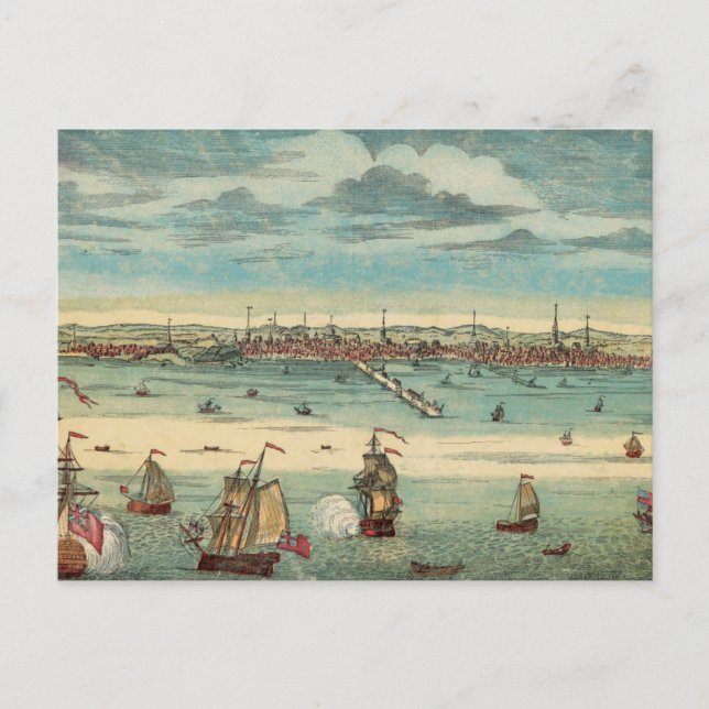 Carte Postale Boston 1800s Beach Sailboat Scene (Devant)