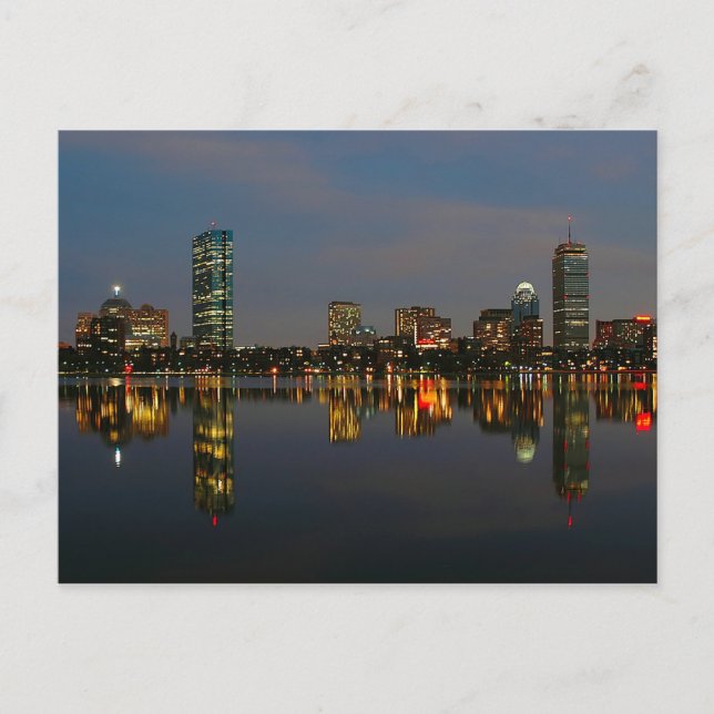 Carte Postale Boston Backbay la nuit (Devant)