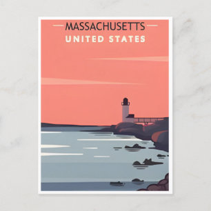 Carte Postale Boston bienvenue au Vintage voyage du Massachusett