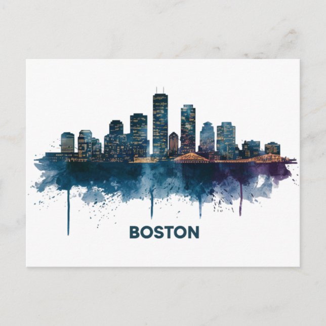 Carte Postale Boston City Skyline, Boston Ma Skyline Coffee Mug (Devant)