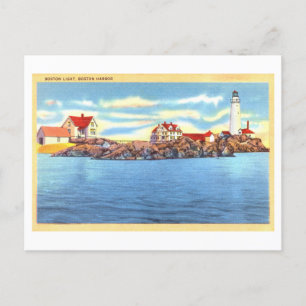 Carte Postale Boston Light, Boston Harbour Vintage voyage
