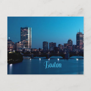 Carte Postale Boston Massachusetts City Skyline