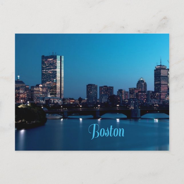 Carte Postale Boston Massachusetts City Skyline (Devant)