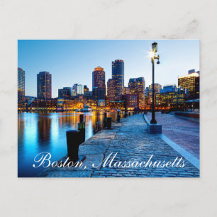 Carte Postale Boston Massachusetts Skyline à Sunset Post Card