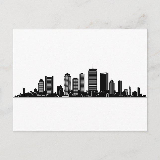 Carte Postale BOSTON Massachusetts USA City Skyline Silhouette (Devant)