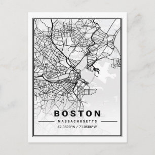 Carte Postale Boston Massachusetts USA Travel City Map