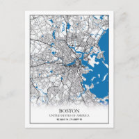 Boston Massachusetts USA Travel City Map