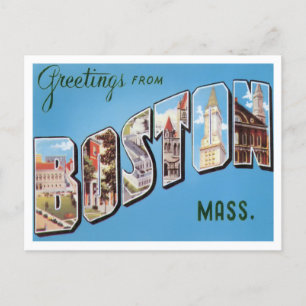 Carte postale Boston, Massachusetts Vintage Big Le