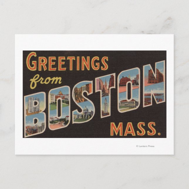 Carte Postale Boston, MassachusettsScènes de grandes lettres 3 (Devant)