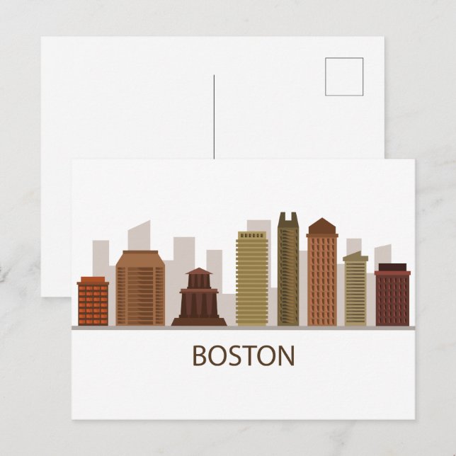 Carte Postale Boston Skyline (Devant / Derrière)